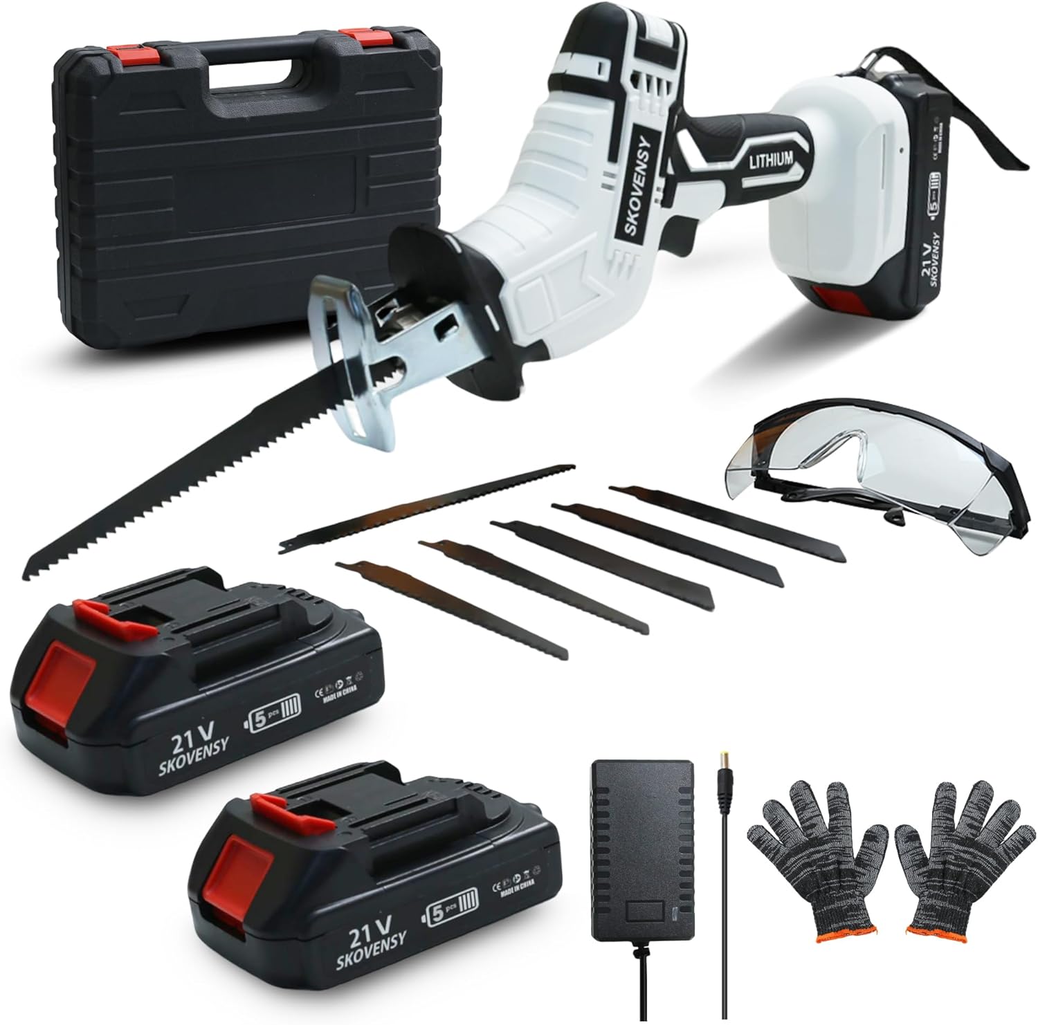 レシプロソー 家周りの木材・金属をラクにカット！無段変速＆軽量設計2個バッテリー付き充電式電動ノコギリDIY・庭仕事・解体作業に最適