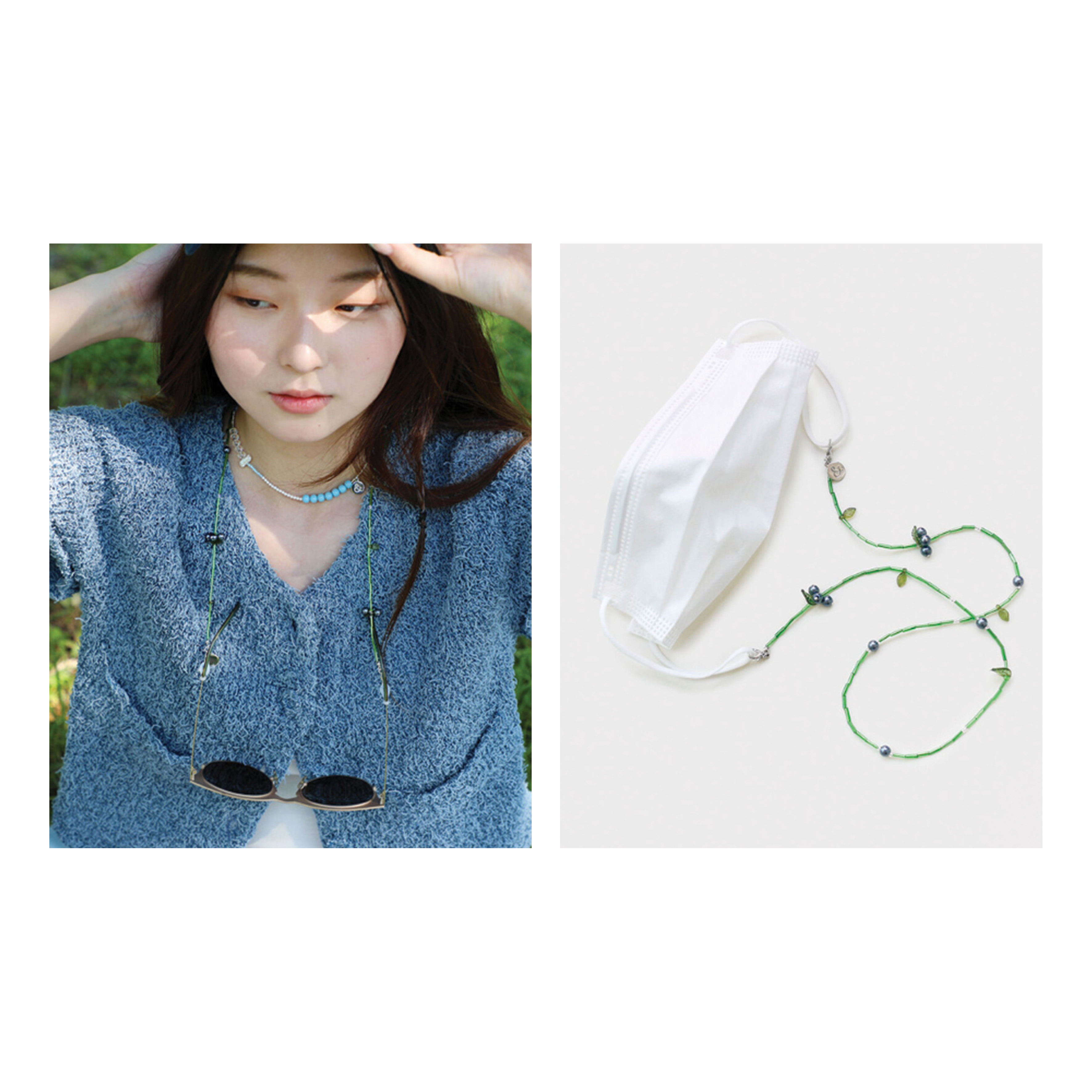 ブルーベリーマスクストラップ/韓国の人気商品 韓国正規品 小顔効果 韓国ファッション 韓国人気ファッション