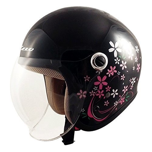 TNK工業 スピードピット ジェット型ヘルメット GS-6 サクラブラック サイズ:LADYS FREE(57-58cm未満) 51198.0