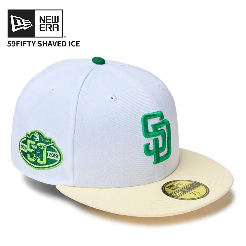 ニューエラ メンズ キャップ 帽子 レディース NEW ERA 59FIFTY Shaved Ice サンディエゴ・パドレス ホワイト/クロームホワイト かき氷モチーフ 14388824