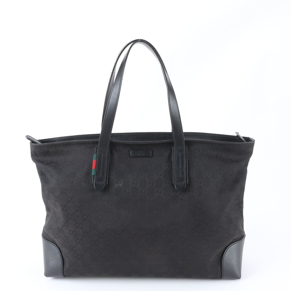 美品 GGキャンバス 308928 レザー×キャンバス トート バッグ ショルダー ビジネス 通勤 書類鞄 ブラック 黒 A4 メンズ RWM ED31-3 中古
