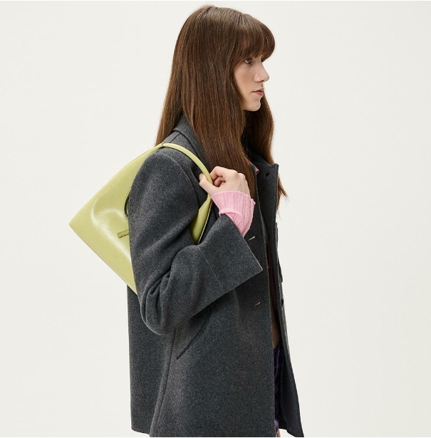【MARGESHERWOOD】 HOBO SHOULDER : LIME CRINKLE