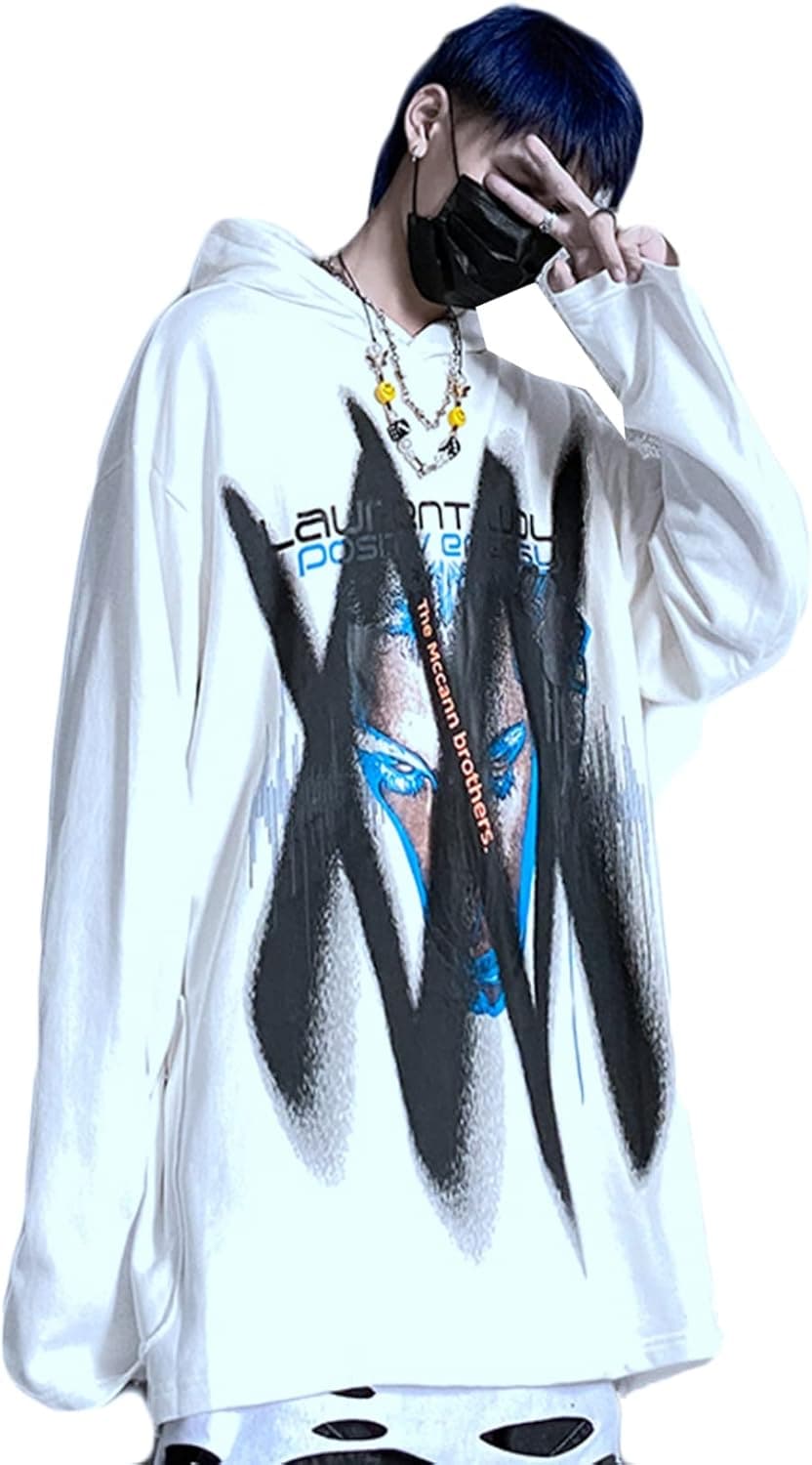 パーカー メンズ 長袖 プルオーバー ヴィンテージ パンク ゴシック 秋冬 フード付き 大きいサイズ 男女兼用 ヒップホップ 大きいサイズ hiphop パーティー トレンド マイナー ゆっ