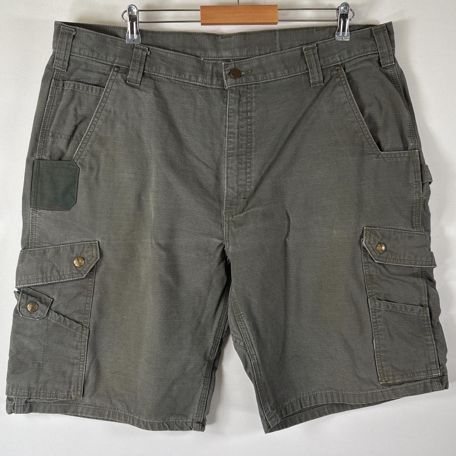 古着 ショートパンツ カーゴショーツ ワーク ワンポイント 大きいサイズ 半ズボン 短パン w42 ダークグレー系 メンズ