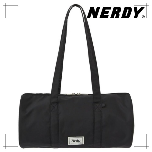 NERDY 公式正規品 ラベル ダッフルバッグ Black 韓国ファッション