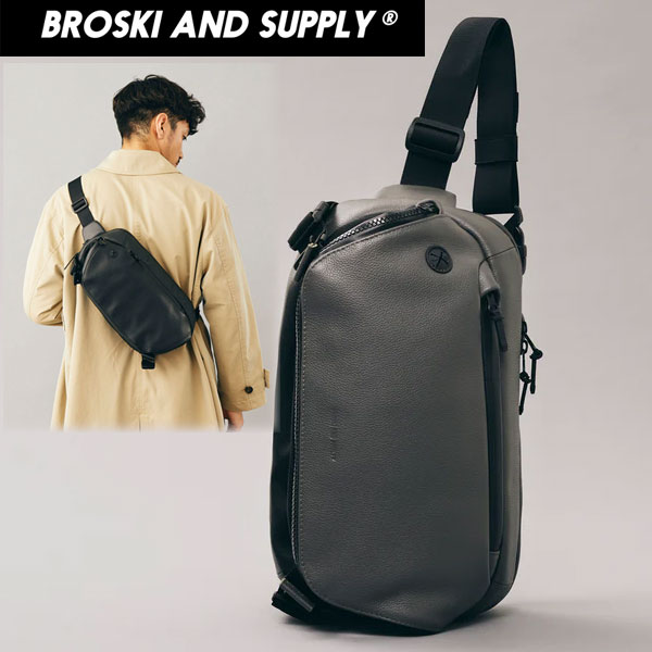 BROSKI AND SUPPLY ブロスキーアンドサプライ BBOM-1061-CHARCOAL Adjust sling multi bag スリングバッグ