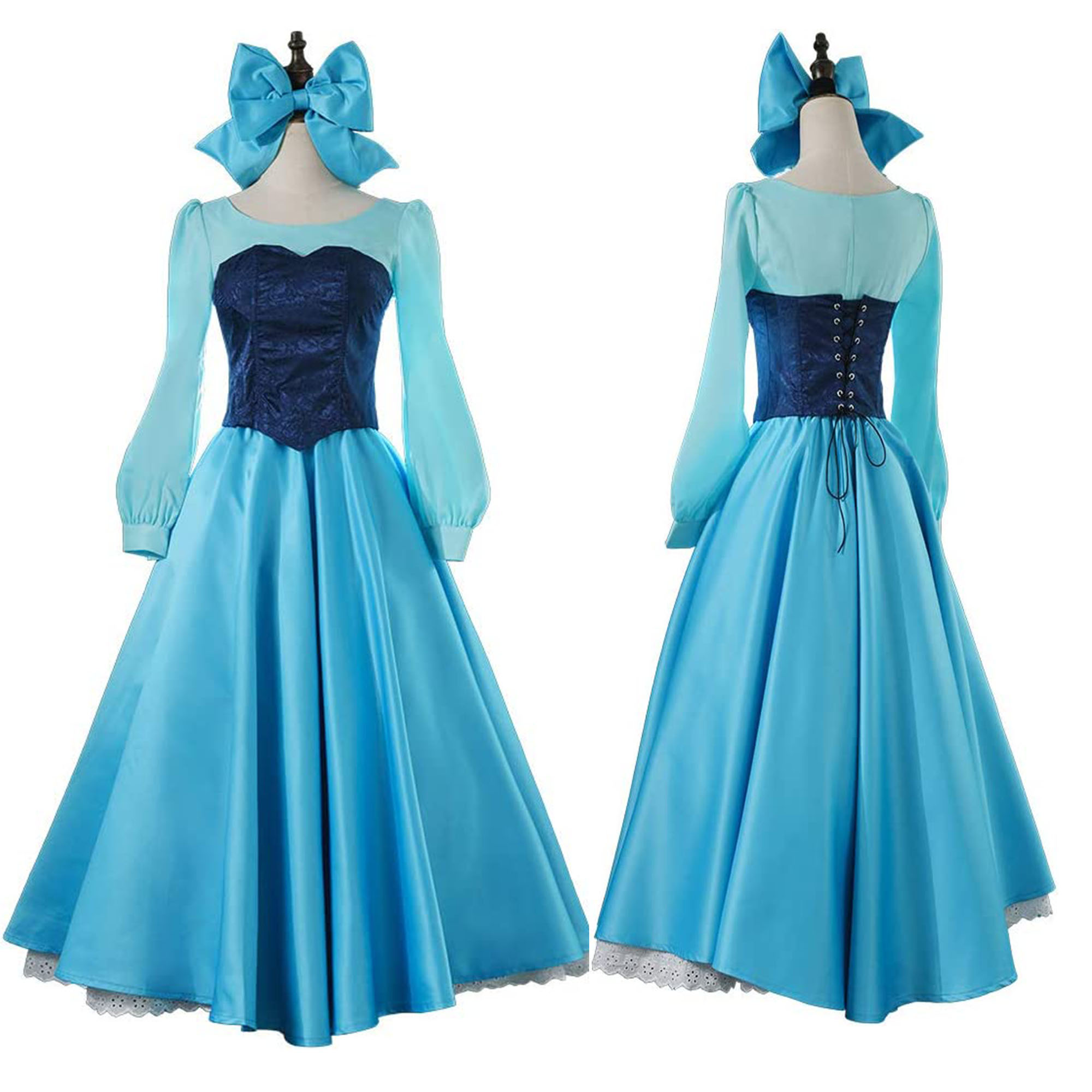 人魚姫 アリエル コスプレ 衣装＋髪飾り 大人 ドレス ワンピース コスプレ衣装