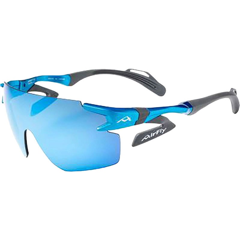 Airfly エアフライ 鼻パッドがないスポーツサングラスAF-302 C-35アクアブルーWP偏光ブルーミラーワイドプロテクトレンズ装着 マルチスポーツ サングラス (af302c35wp)
