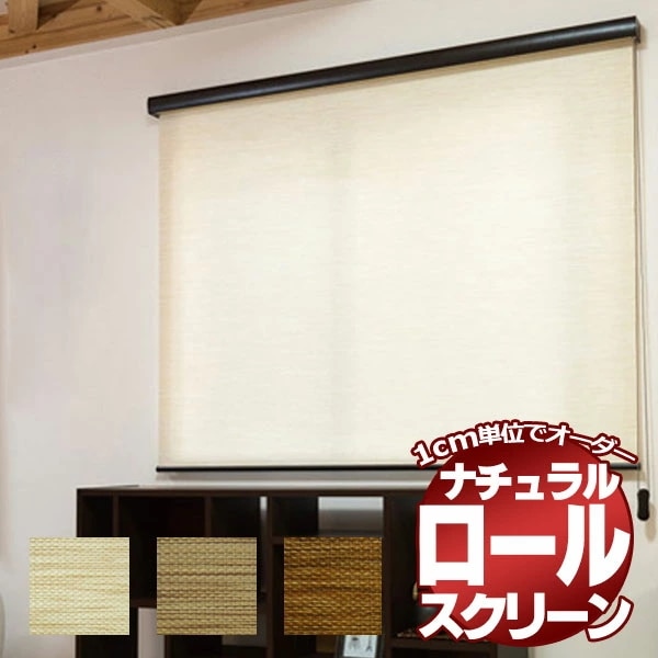 ロールスクリーン ロールカーテン シンプル 定番人気 エクシヴ ナチュラルタイプ 規格品 幅165x高さ220cm