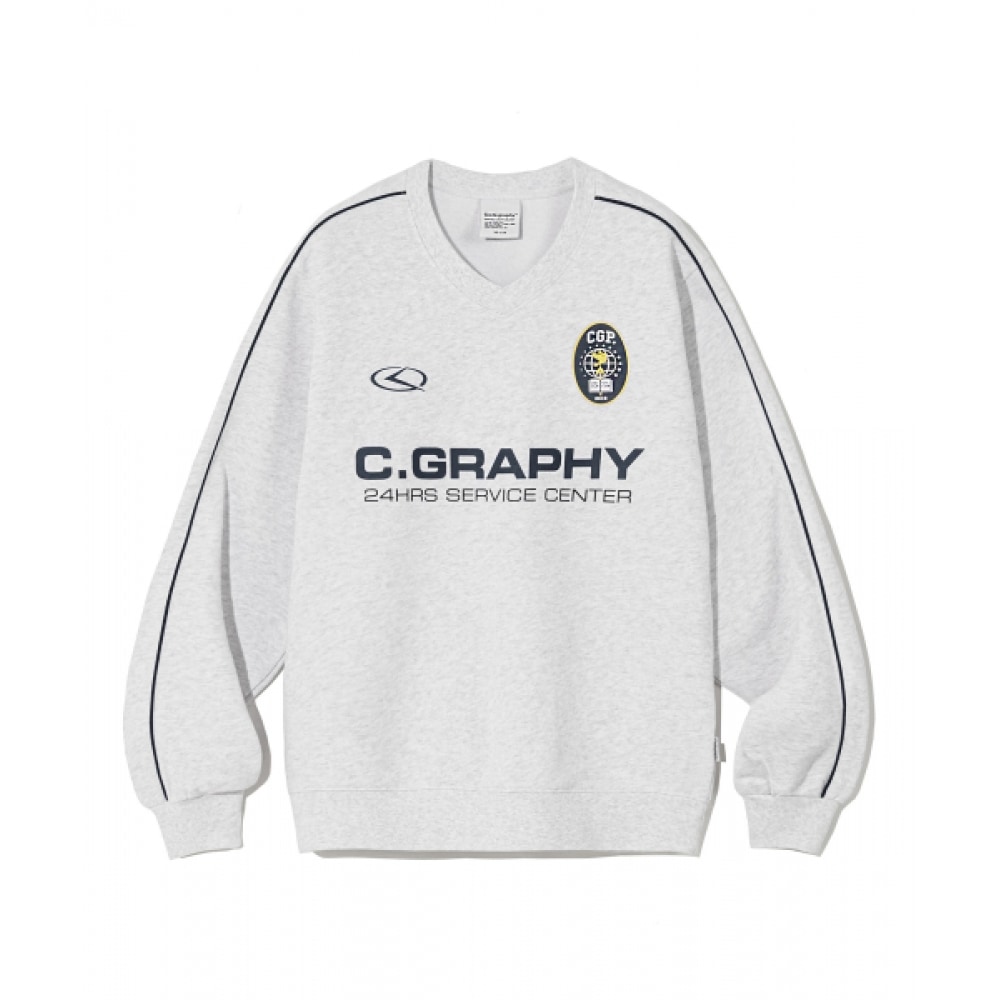 CODEGY 24H トラック Vネックスウェットシャツ_メランジグレー