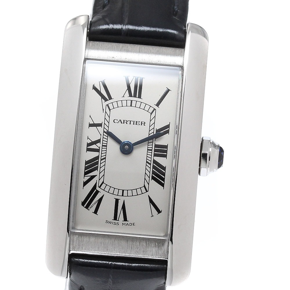 カルティエ CARTIER WSTA0016 タンクアメリカンSM クォーツ レディース 良品 保証書付き_960406【中古】