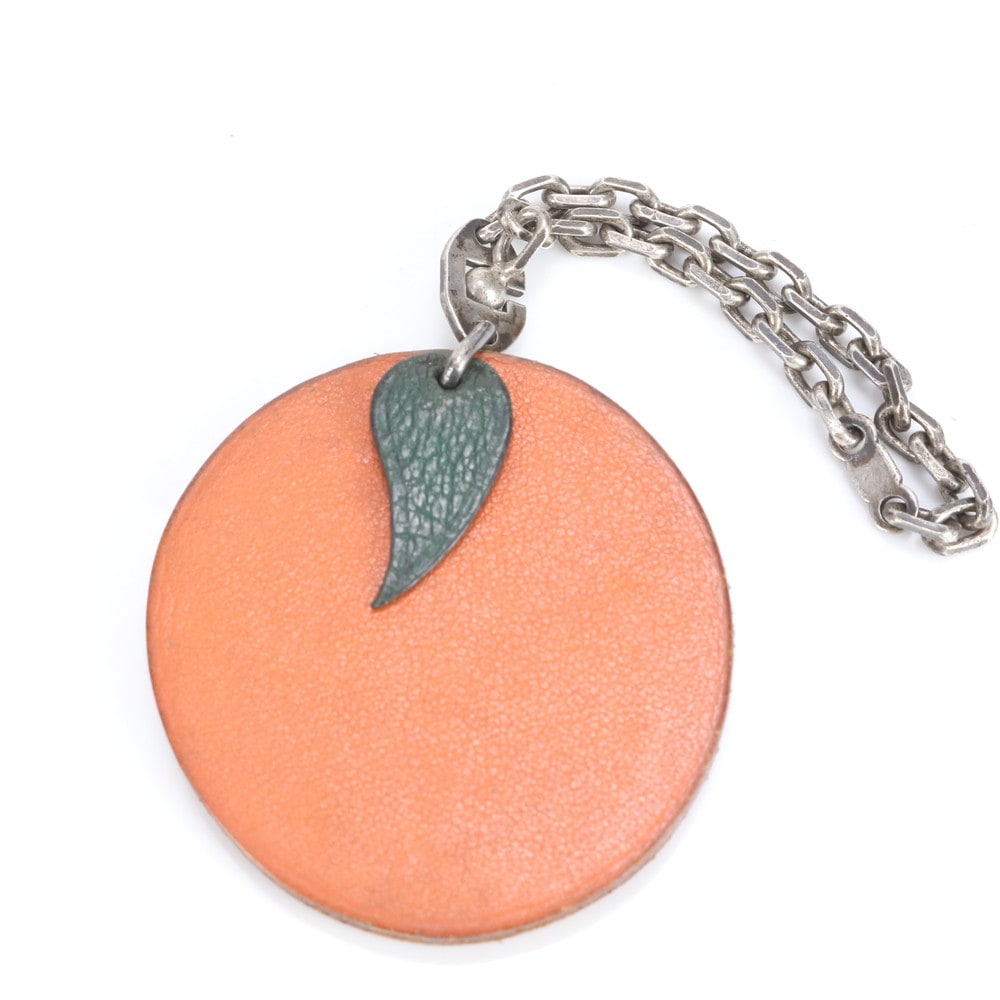 オレンジ みかん バッグ ストラップ アクセサリー レザー チャーム メンズ レディース ECE CK2-6 中古