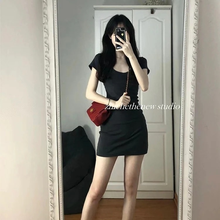 ワンピース レディース ハイウエスト ブラック S L 春ファッション 夏ファッション 春夏ファッション 休日 お出かけ デートコーデ 旅行 女子会 飲み会 イベント パーティー レストラン 通学