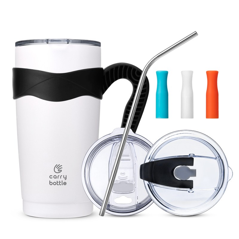 キャリボトルスタンダードステンレス保温保冷タンブラー+フリップストローキャップ+専用ハンドル+ステン