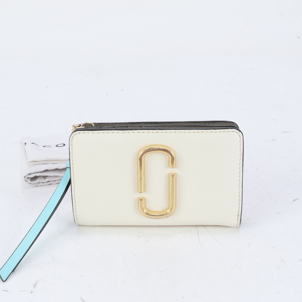 美品 スナップショット M0013356 レザー×コーティングキャンバス 二つ折り 財布 長財布 二つ折り 三つ折り コンパクト ウォレット ラウンドファスナー レディース EUE CP18-7 中