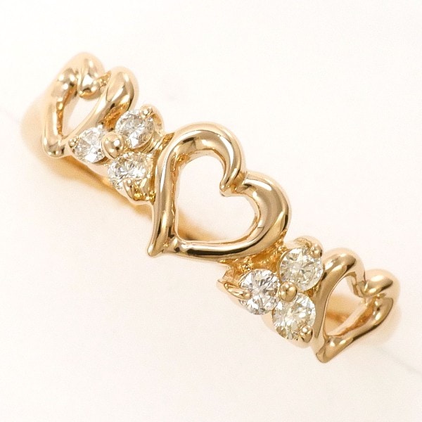 K18 18金 PG リング 3号 ダイヤ 0.10 中古