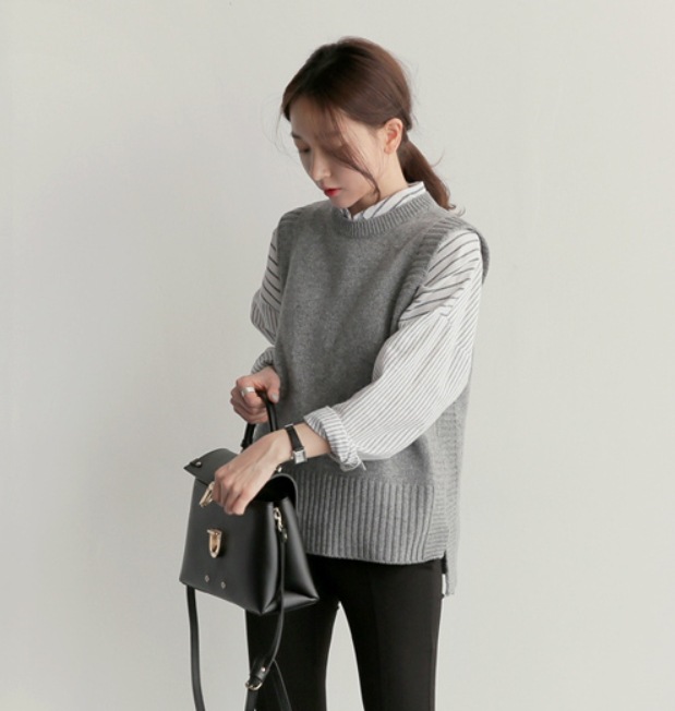 デート モテアイテム ベスト レイヤード Uネック ウール 可愛い きれいめ 上品 おしゃれ かっこいい 可愛い ラブリー キュート ガーリー クール モード系 セクシー エレガント 存在感