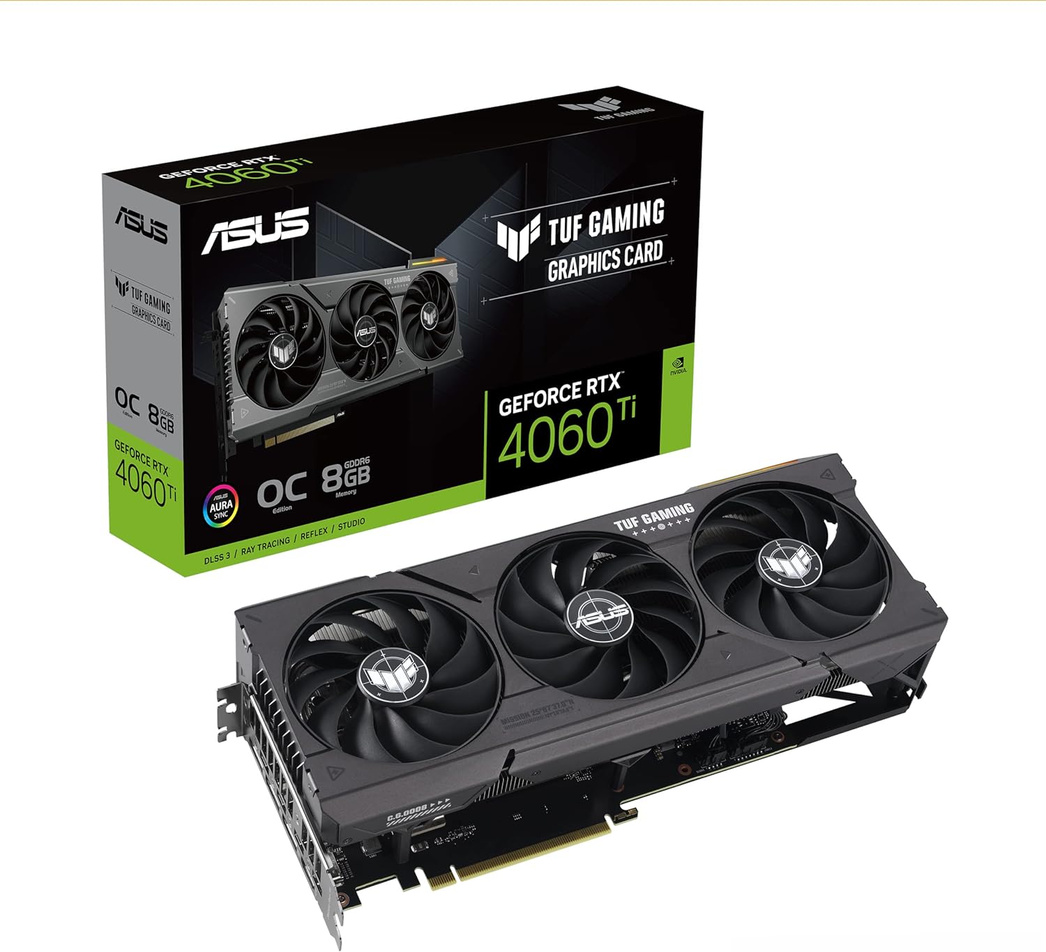 ASUS TUFゲームGeForce RTX 4060 TiOC Editionゲームグラフィックスカード（PCIe 4.08 GB GDDR6DLSS 3HDMI 2.1aDisplayP