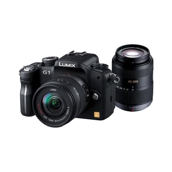 【中古】パナソニック デジタル一眼カメラ LUMIX (ルミックス) G1 Wレンズキット コンフォートブラック DMC-G1W-K