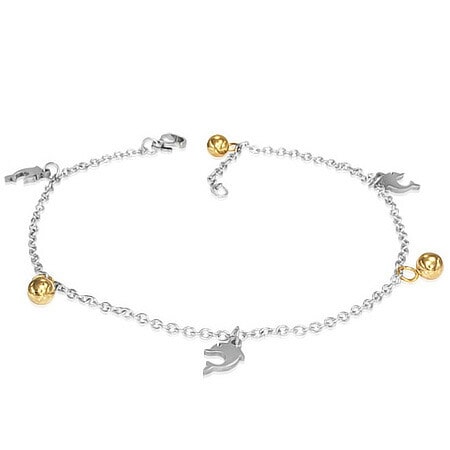 ドルフィンゴールドアンクレット 揺れる チャーム イルカ マリン 海 足首 女性 アクセサリー 夏