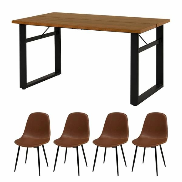 LT-4771DBR-34BR-5S ダークブラウン/ブラウン ダイニング5点セット メーカー直送