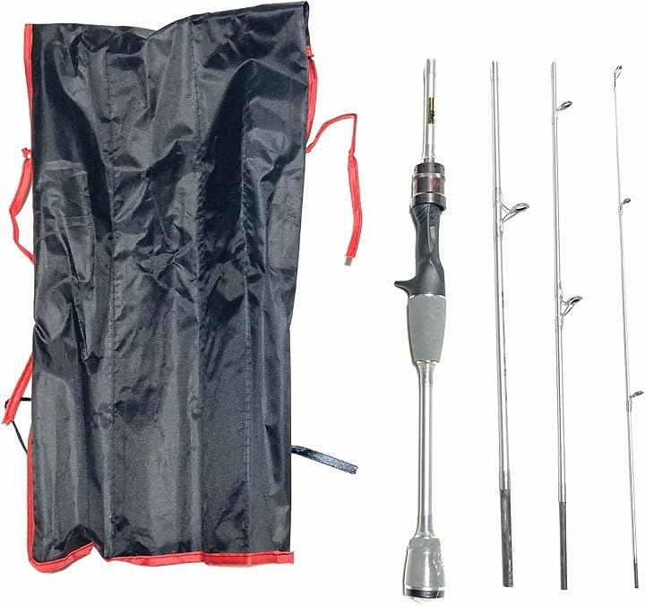 4.7フィート カーボン ベイトパックロッド 4ピース L ベイトフィネスロッド トラウトロッド 岩魚 山女 ニジマス エリアトラウト 管釣り 渓流ベイト (ブラック, 4.7ft)