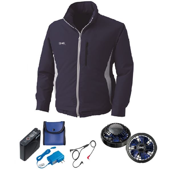 KU90520空調服 ポリエステル製フード付 FAN2400SPBB/LISUPER1 ネイビー3L