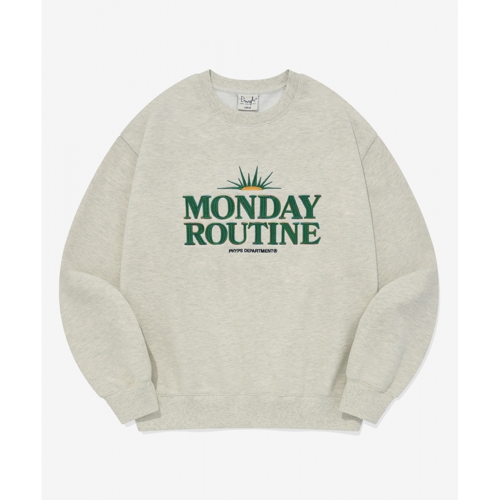 体育部 PHYPS マンデールーチンステッチクルーネックオートミール