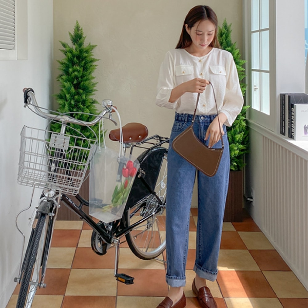 (JSTYLEのイーブレット) イーブレットジェリーセミバッグフィットバンディングデニムパンツ JSTYLE 5,142円