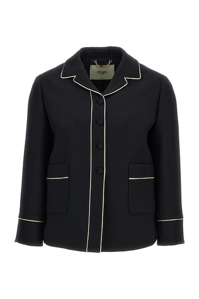 FENDI Women Jackets FJ7665AC4GF0GME Black 392,328円