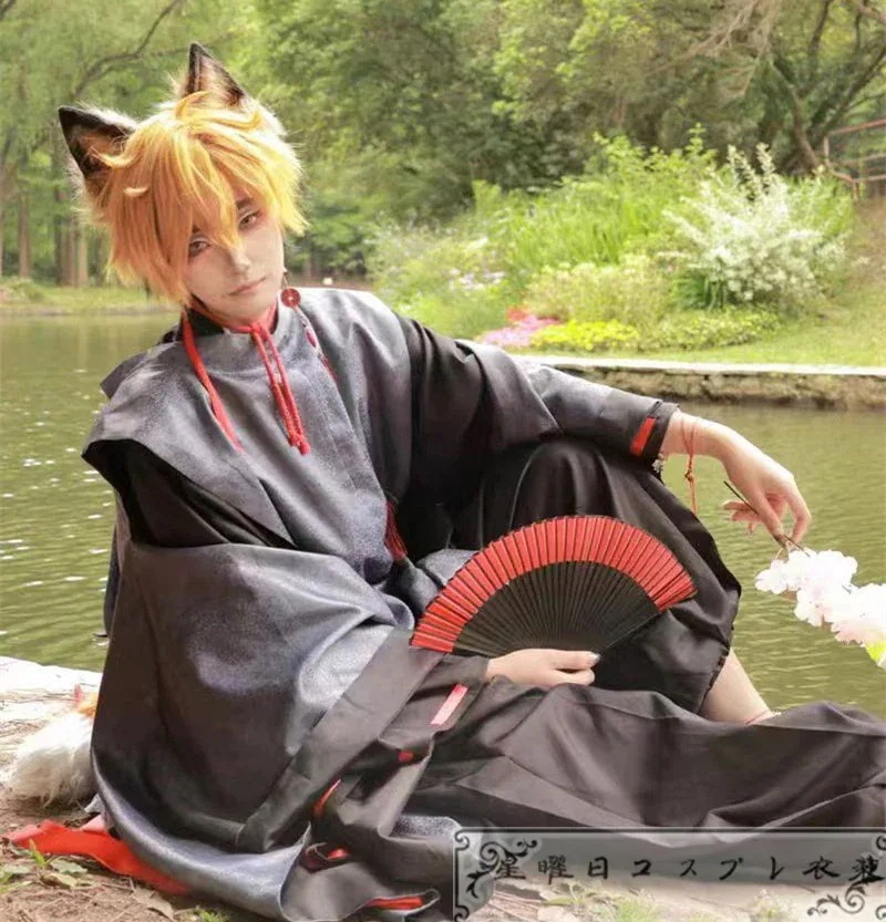 1405ハイキュー!! 神隠しシリーズ 和服 宮侑 キツネ 着物 コスプレ衣装 コスチューム ハロウィン 変装 仮装 狐の耳付き
