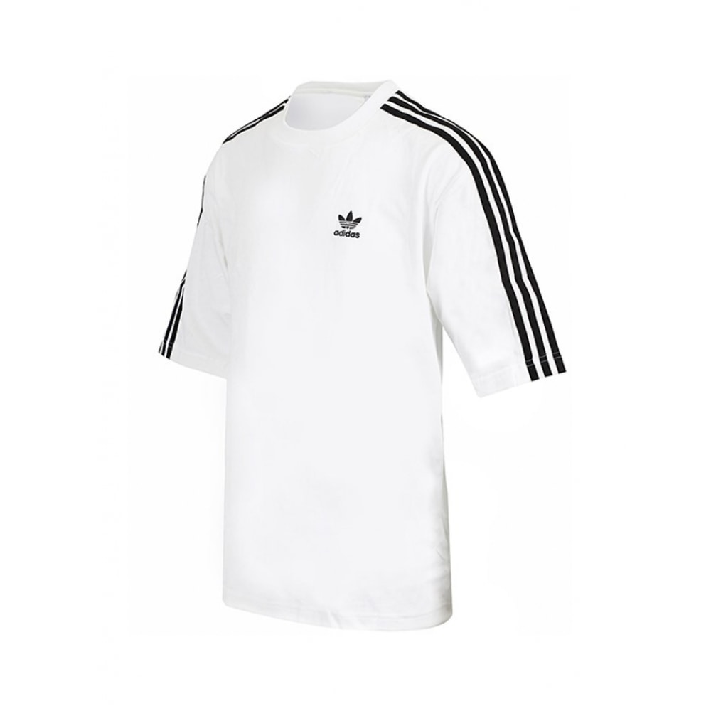 アディダスショートスリーブ T シャツオーバーサイズ 3 ストライプ t シャツ