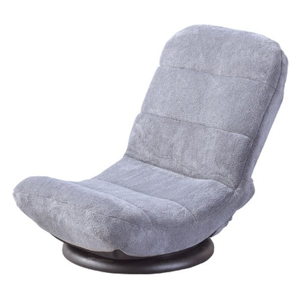 コンパクト回転チェア グレー 幅42.5×奥行き49-67.5×高さ49-56.5×座面高15cm
