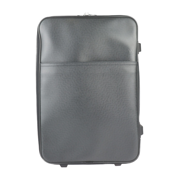 美品 LOUIS VUITTON ルイ ヴィトン キャリーバッグ M23312 ペガス55 タイガ レザー アルドワーズ ブラック系 シルバー金具 スーツケース キャスター付き【本物保証】