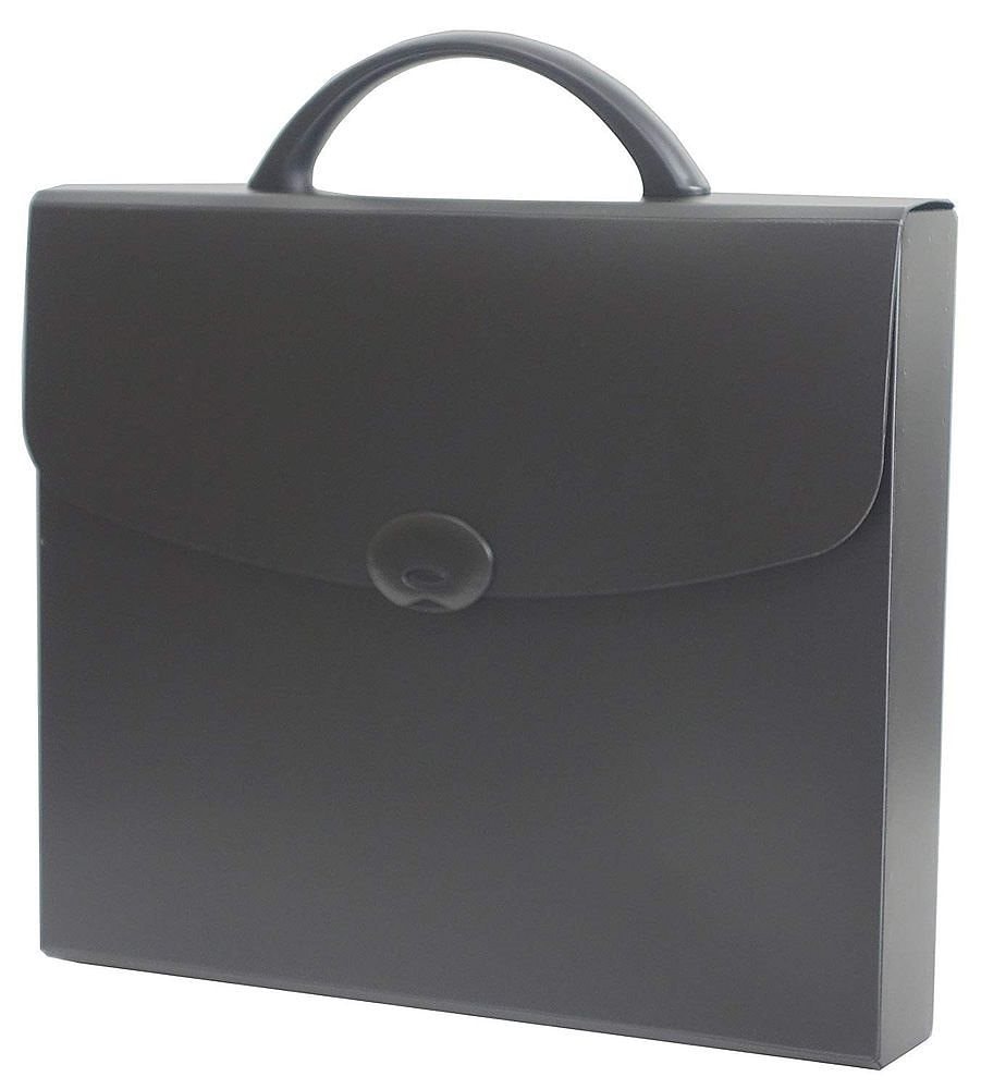 （まとめ買い）ドキュメントケース ハードタイプ ハンドル付 A4 黒 クケ-774D [x3]