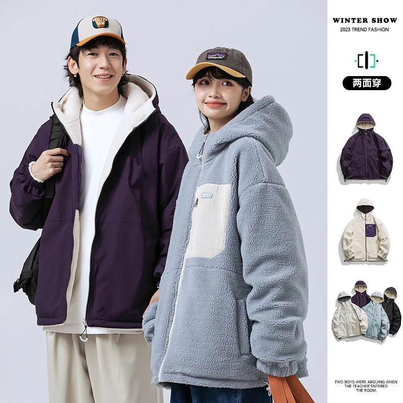 数限定販売！正規品男女兼用両面タイプ　ジャンパーブルゾンボア秋 冬体型カバ ジャケット 両面着用タイプ　暖かい　クリスマス　防風　防寒　防水