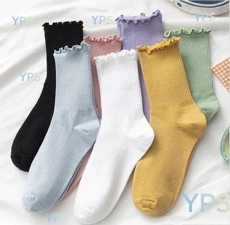 メガ割Lucky bag 木耳の靴下の女性のレースの中で靴下のストッキング薄手ハスの葉韓国日系女性の白いストッキング 4,981円