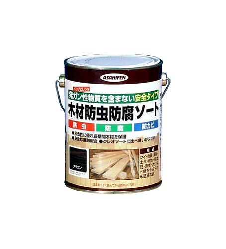 （まとめ買い）木材防虫防腐ソート 1L ブラウン [x3缶セット]