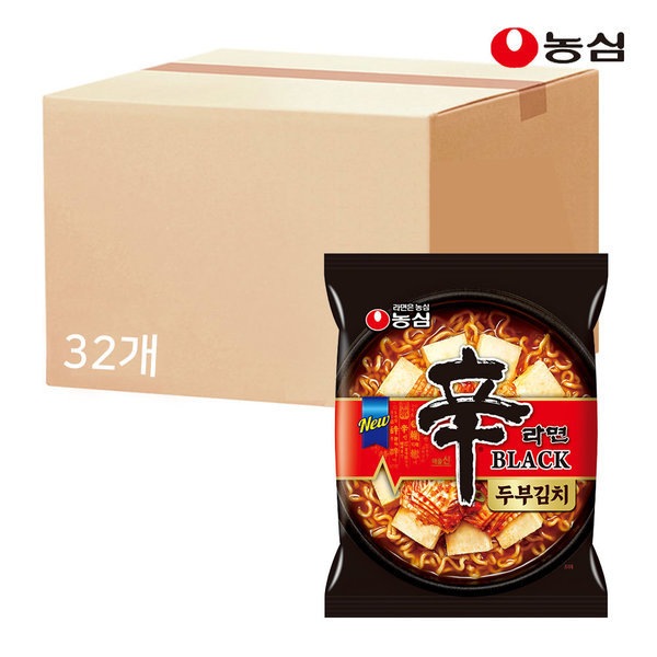 辛ラーメンブラック 豆腐キムチ 4個入り マルチX 8パック