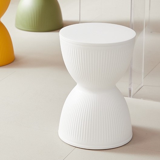 スツール モダン ミニマリスト プラスチック お洒落 シンプル 砂時計型 ホワイトブラック 韓国風 韓国インテリア SNS映え インスタ映え 4-7