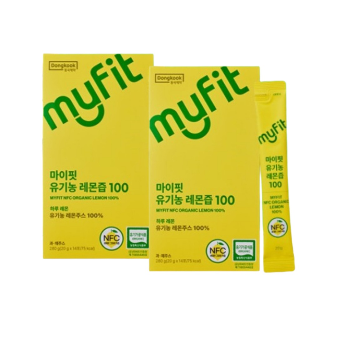 [1+1]マイフィット オーガニック レモン汁 100% 1BOX14包 体脂肪減少 毒素排出 レモン樹 レモン原液