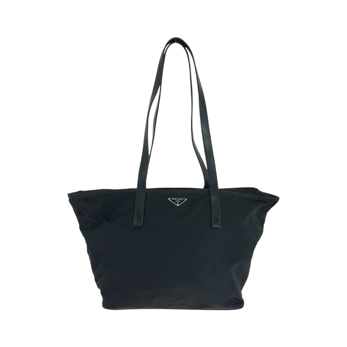 美品 テスート 三角ロゴプレート ブラック 黒 シルバー金具 ナイロン トートバッグ ショルダーバッグ レディース 503036