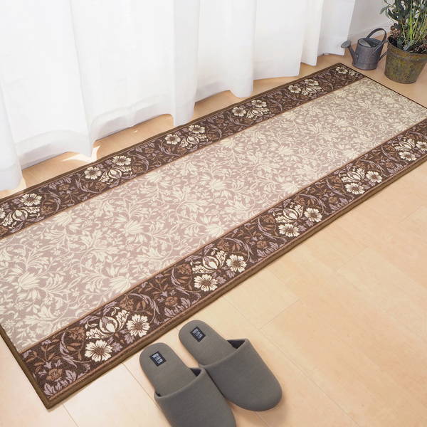 廊下敷きカーペット 廊下用ロングカーペット ラグマット 80x2500cm おしゃれ エレガンス 不織布貼り 滑り止め加工 防音