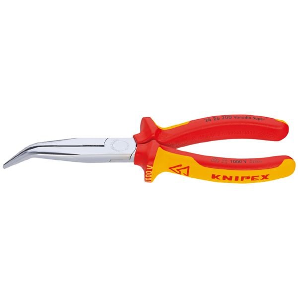 KNIPEX クニペックス 1000V絶縁40先曲ラジオペンチ 全長200mm 2626-200 工具 ツール DIY 作業工具