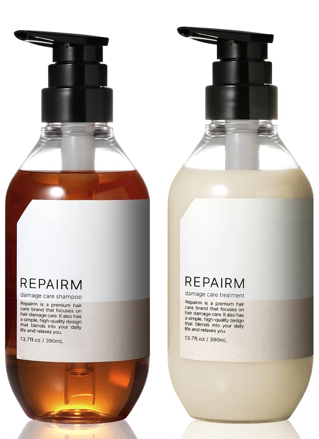 REPAIRM シャンプー トリートメント セット 【15種類のたんぱく質配合ダメージ補修×色持ちコントロール×各390ml】ボトルセット