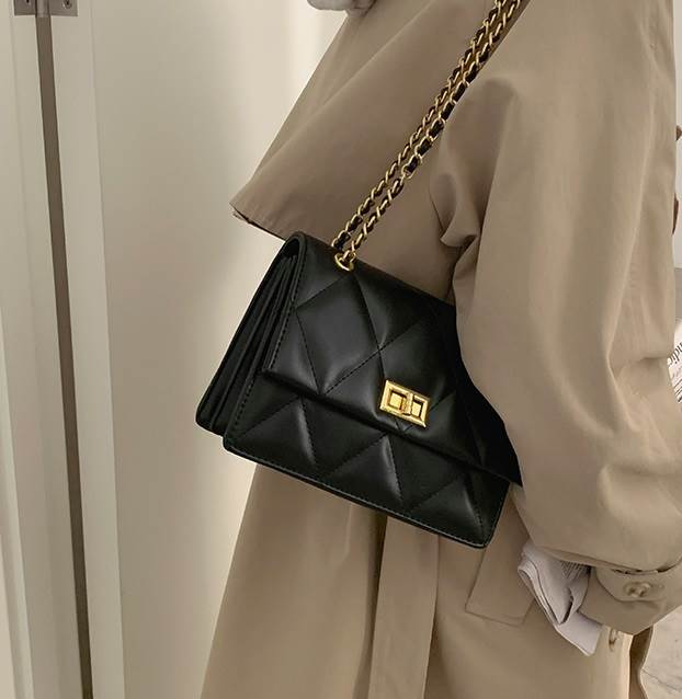 キルティング バッグ レディース レザー PU ゴールド チェーン ミニ ショルダー ハンドバッグ