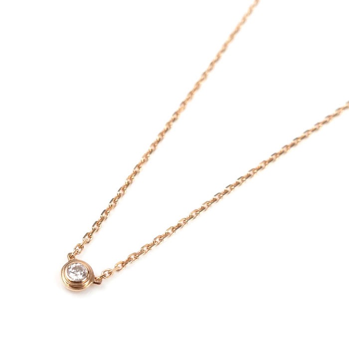 CARTIER カルティエ K18PG ピンクゴールド ダムール XS ネックレス B7224516 ダイヤモンド 2.1g 38/41cm レディース 中古 63,250円