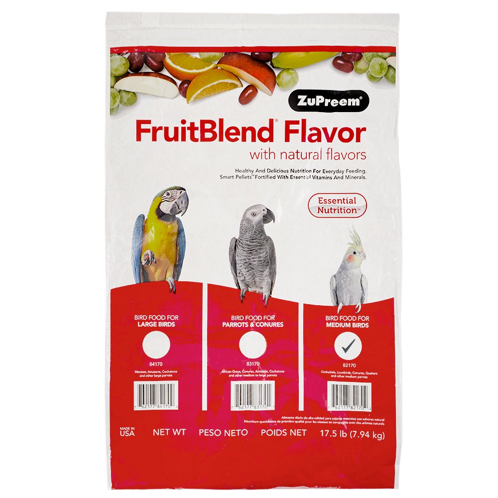 ズプリーム　フルーツブレンド　Ｍ　オカメインコ用　１７．５ｌｂ（約７．９４ｋｇ）　ＣＲＣ55―20―10―10―00