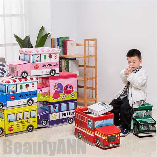 新生活 おもちゃ箱 収納BOX 収納ボックス 座れる収納ボックス 車 自転車 韓国 可愛い 子供椅子 ストレージボックス スツール ファイヤートラック 耐荷重50ｋｇ プレゼント ギフト