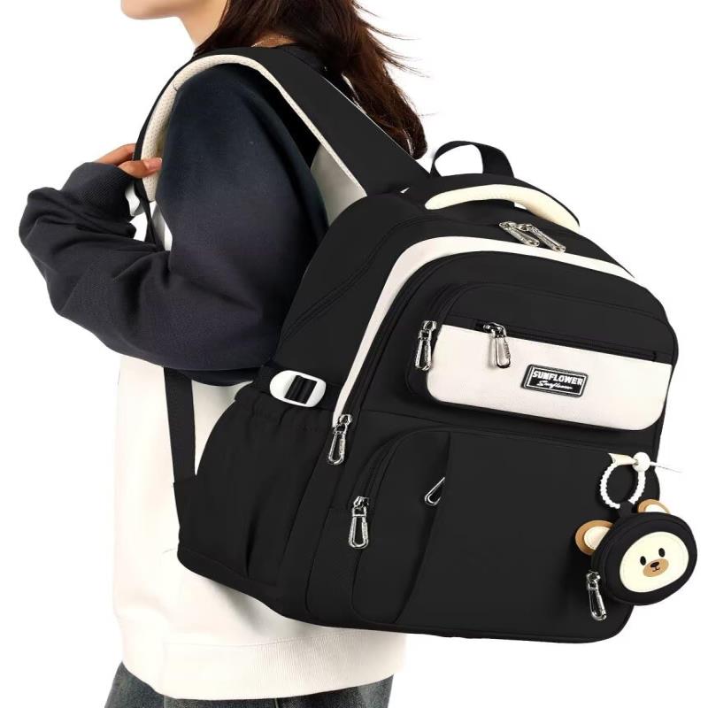 [HeiDiga] リュック レディース 大容量 可愛い 軽量 人気 韓国 リュックサック 独立ポーチ付き 15.6インチ PC 収納 2WAY 背面ポケット バックパック 高校生 女子 多機能 防水